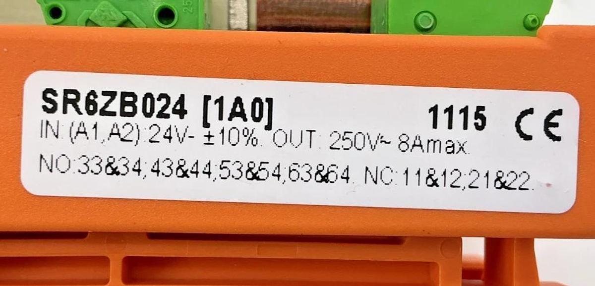 New Schrack SR6ZB024 Safety Relay DIN Rail 8A 250VAC 24VDC - No Box