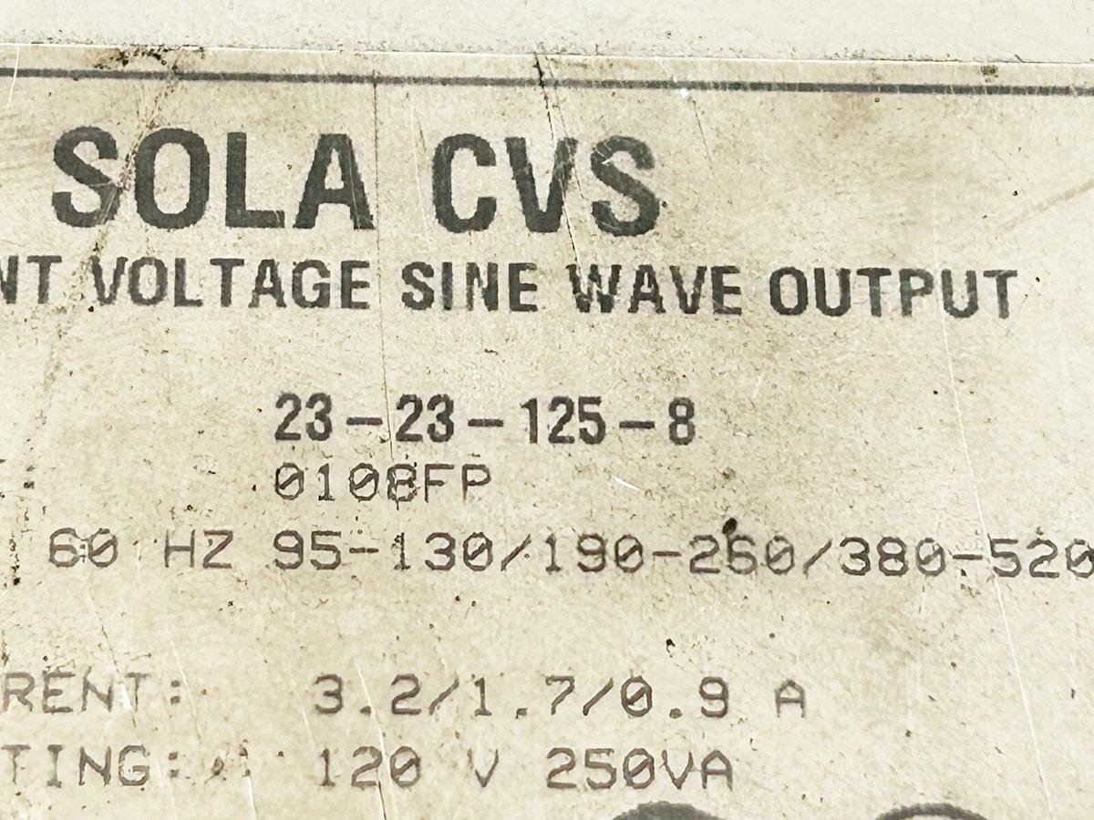 Used Sola 23-23-125-8 Constant Voltage Sine Wave Output 520V 60Hz 3.2A