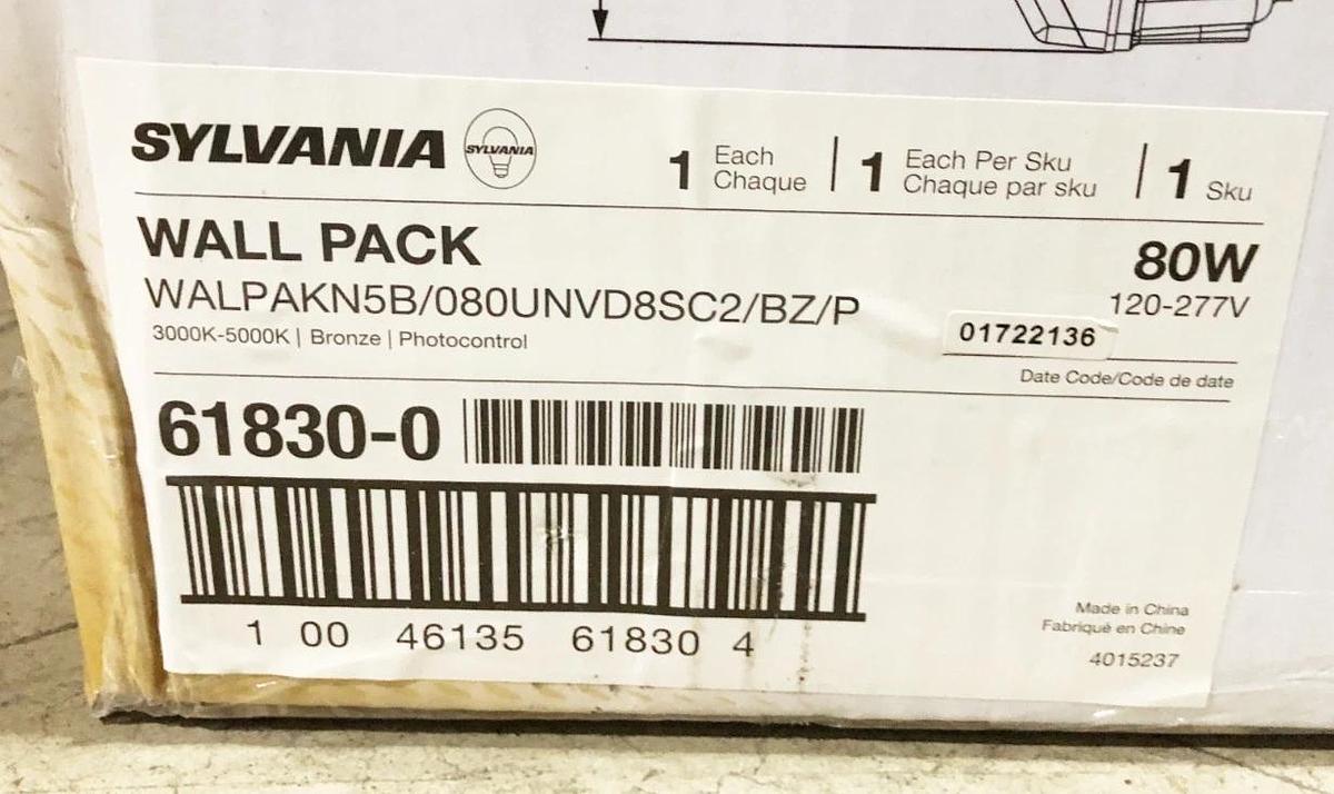 New Sylvania WALPAKN5B/080UNVD8SC2/BZ/P LED Wallpack 80W 10800 Lumen 61830-0