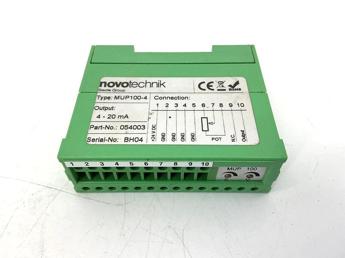 New Novotechnik MUP100-4 Signal Conditioner Output: 4-20mA 054003 - No Box