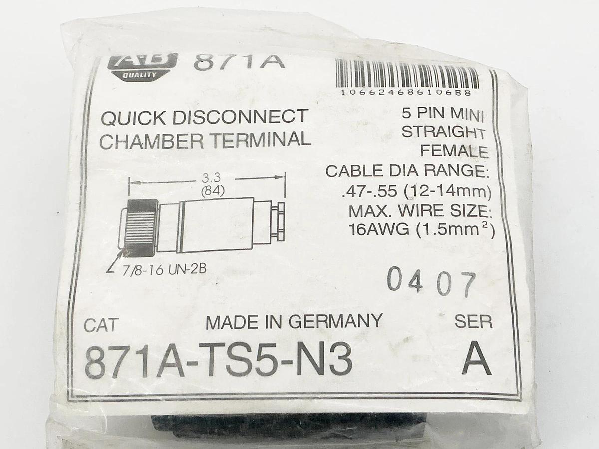 New Lot of 2 Allen Bradley 1485P-P1N5-MN5R1 T-Connector 5Pin Ser. A