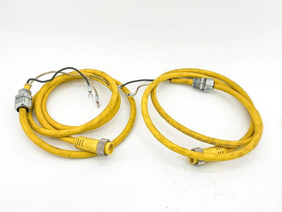 Used Lot of 2Woodhead 102002C01F0601 Cordset 2P 600V 13A