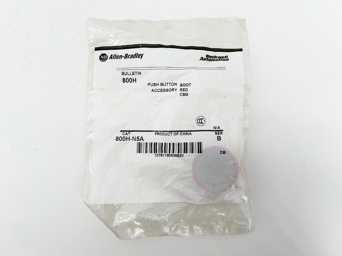 New Allen Bradley 800H-N5A Pushbutton Protective Red Boot 30MM Ser.B