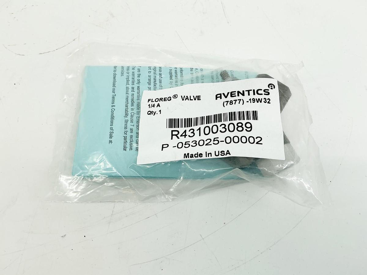 New Aventics R431003089 Floreg Valve 1/4" 250PSI