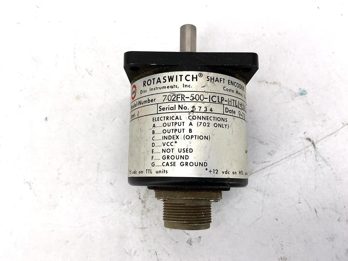 Used Disc 702FR-500-1CLP-HTL (+15V) Shaft Encoder 7-Pin