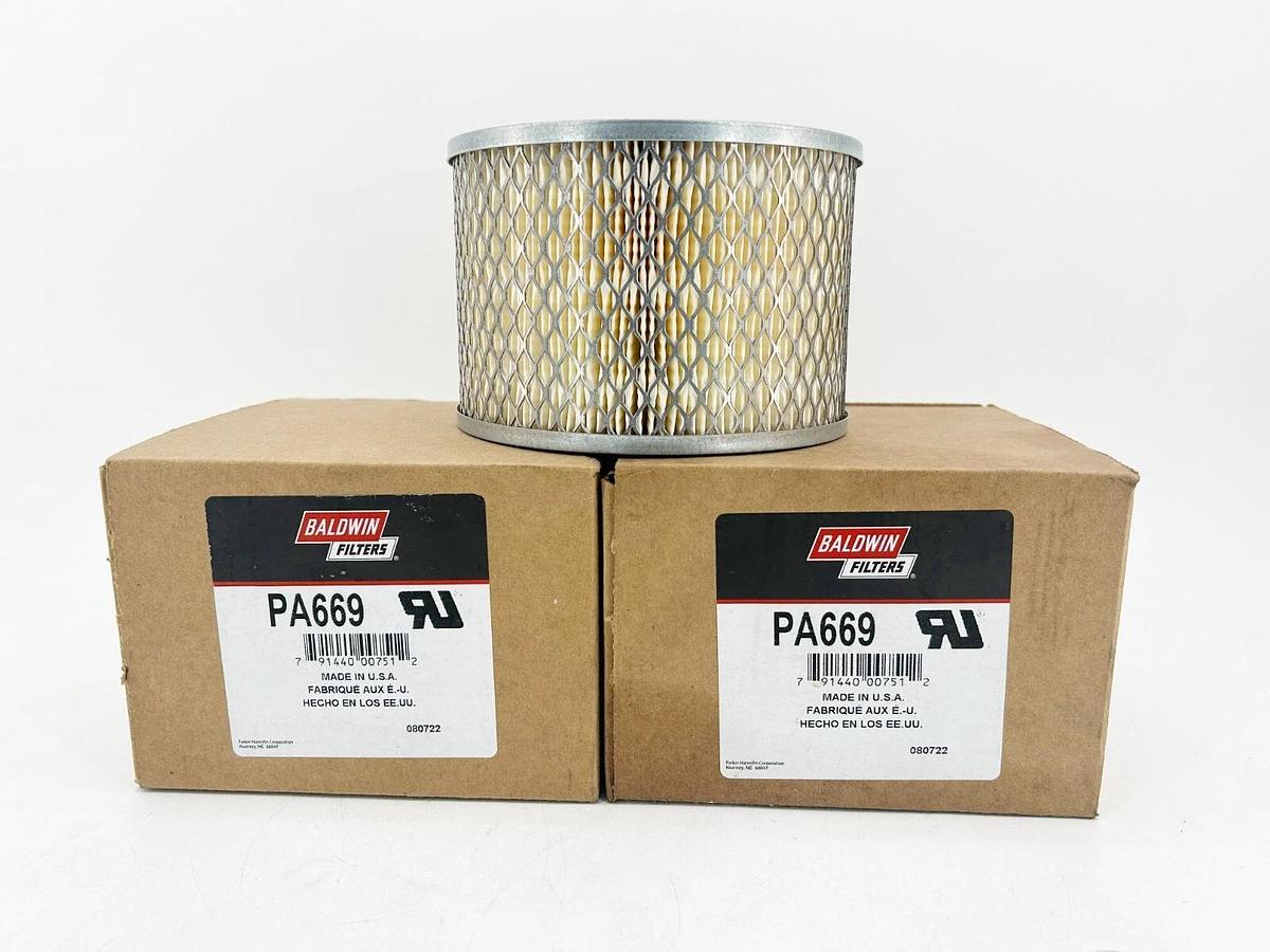 New Lot of 2 Baldwin PA669 Air Filter