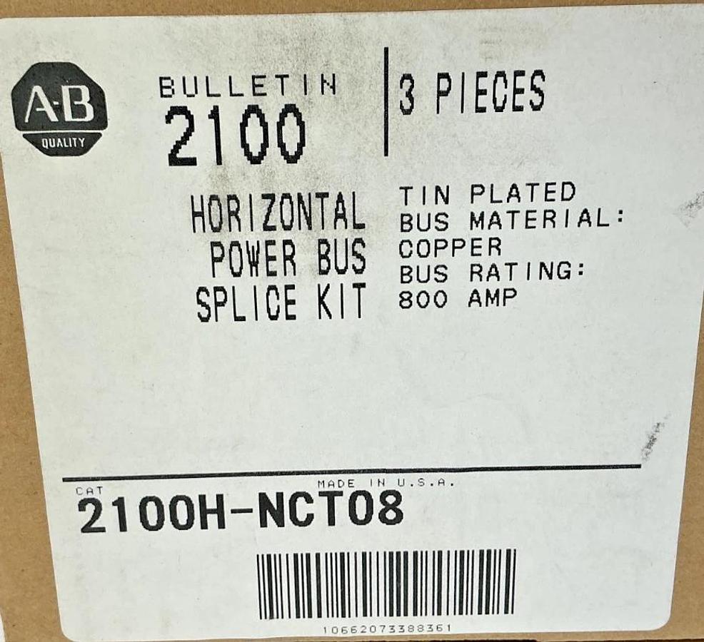 New Allen Bradley 2100H-NCT08 Horizontal Power Bus Splice Kit Copper 800A