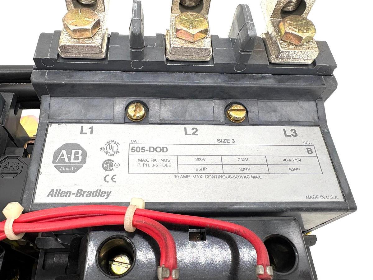 New Allen Bradley 505-DOD Ser. B Reversing Starter NEMA Sz 3 120V Coil - No Box