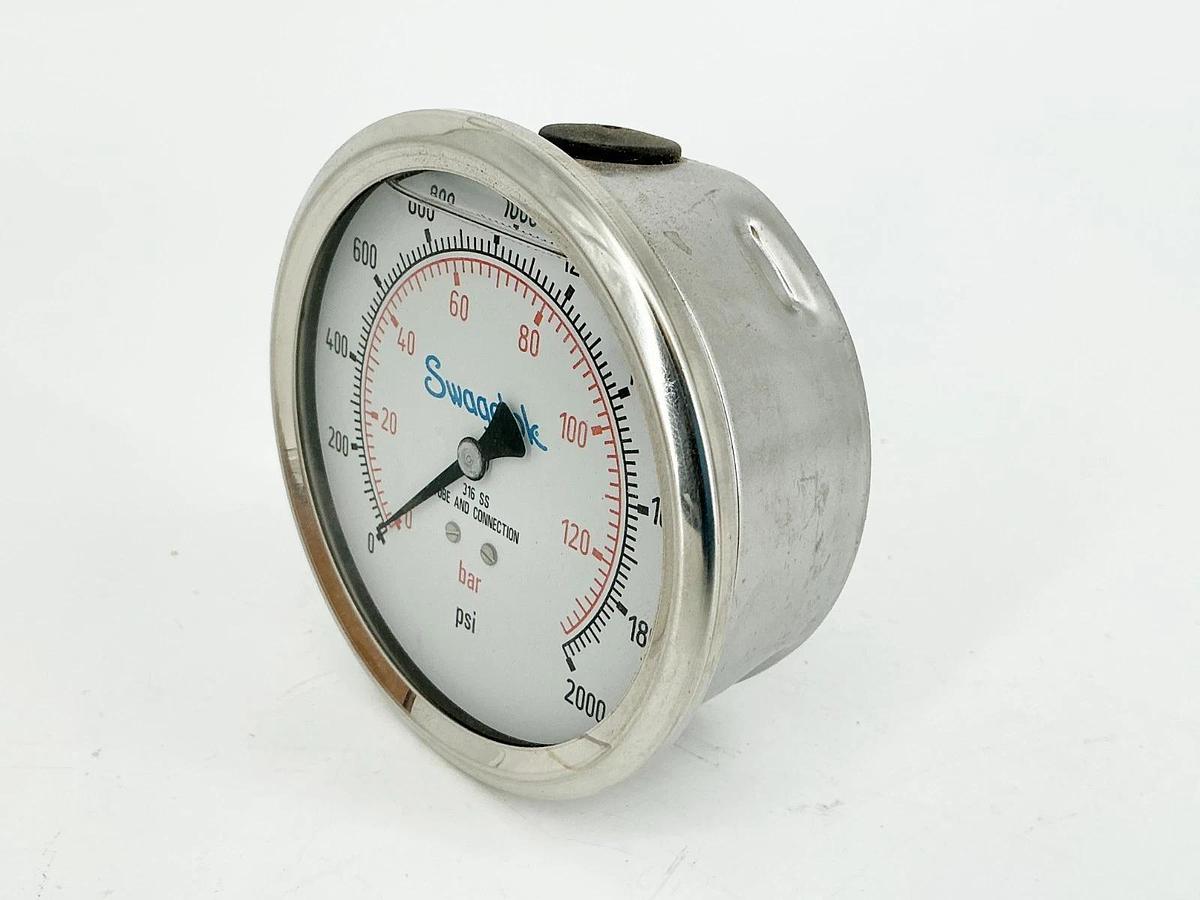 New Swagelok PGI-100C-PG2000-BAP1-F Pressure Gauge 4" 0-2000PSI 1/2NPT