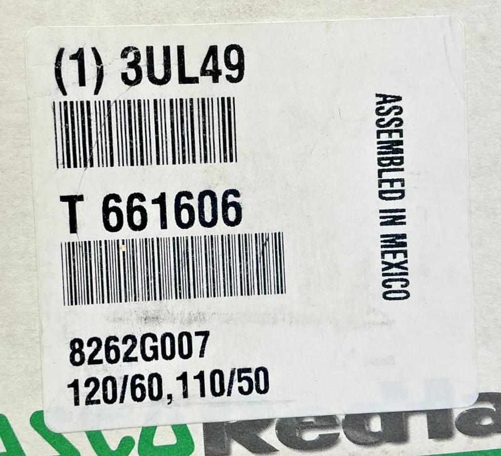 New ASCO 8262G007 110/120V Solenoid Valve 2-Way 1/4" Pipe 6.1W 50/60HZ 3UL49
