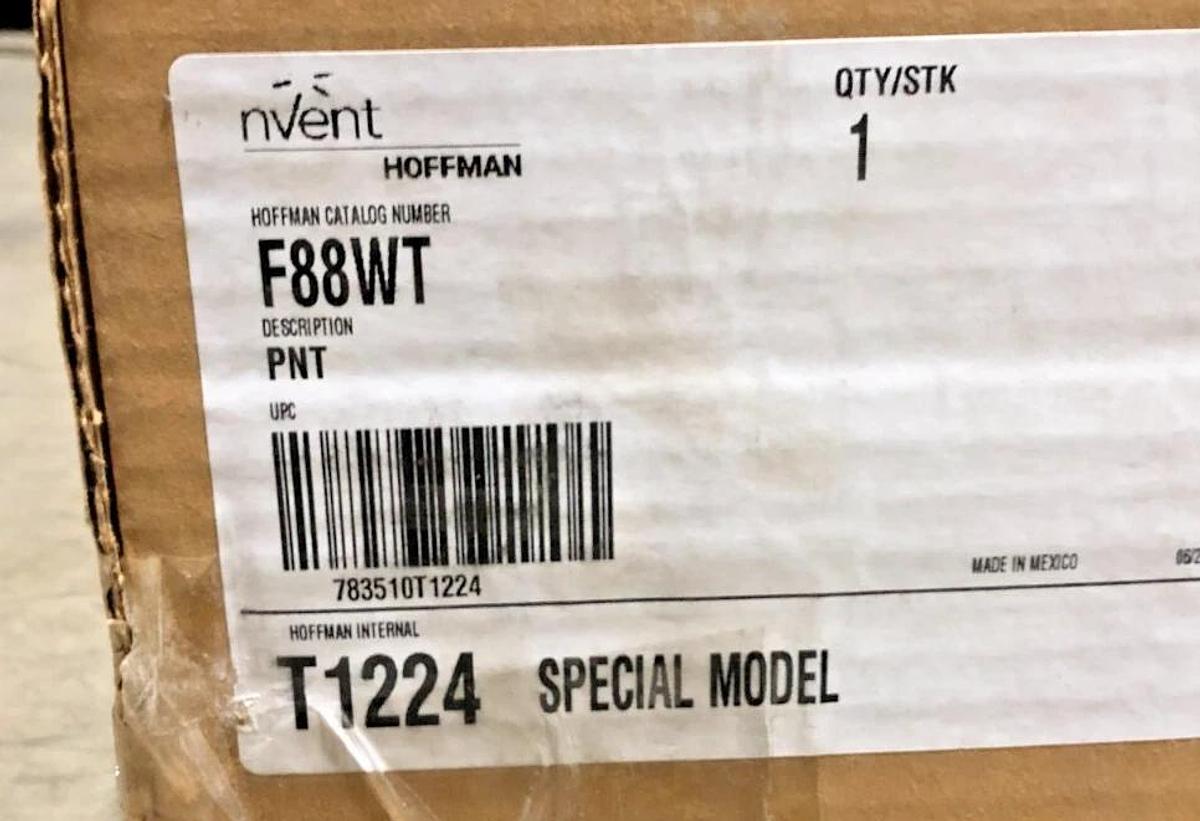New Hoffman Nvent F88WT Tee-Feed Through 8" x 8" White Painted Steel T1224