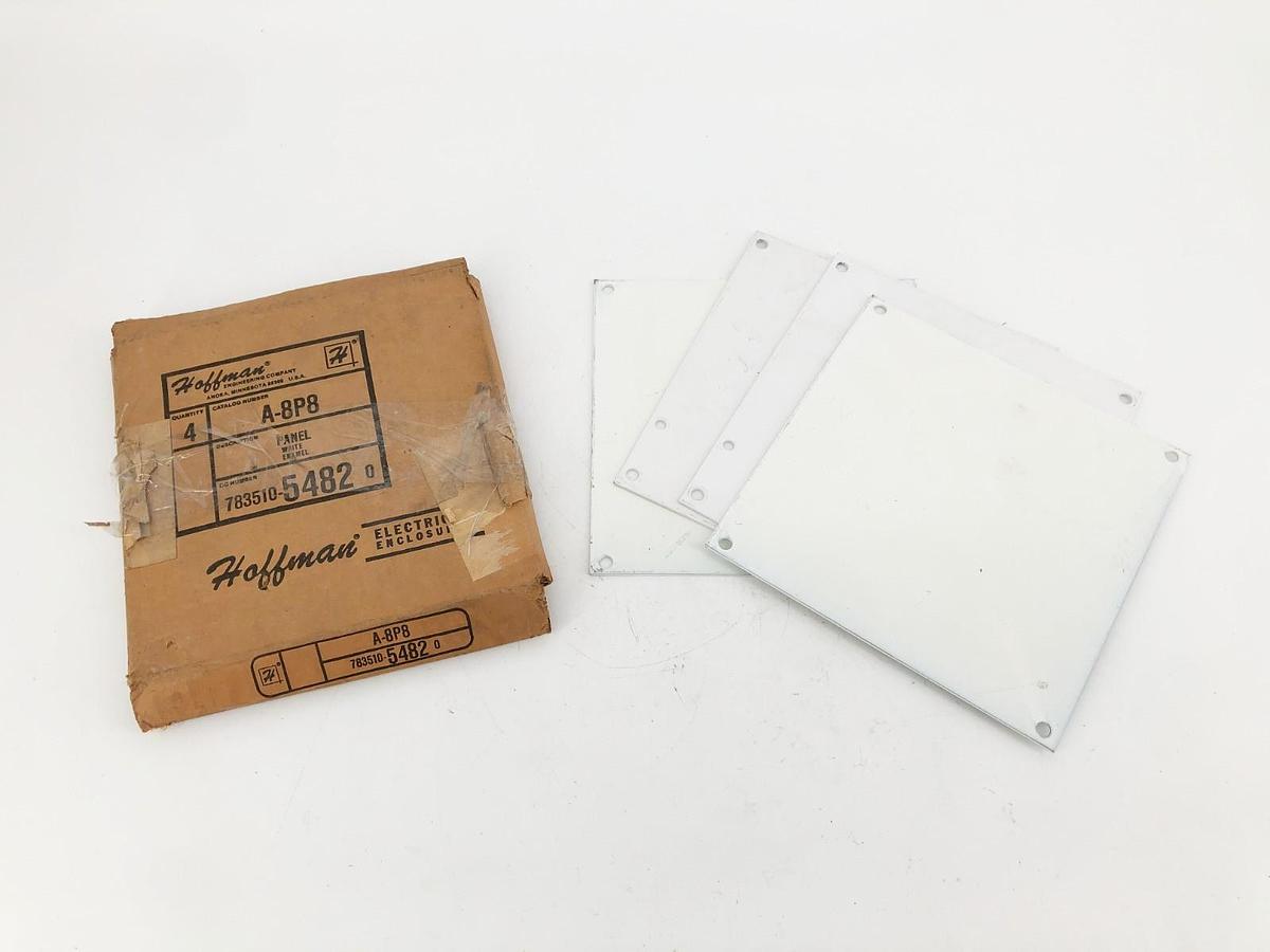 Box of 4 New Hoffman A8P8 White Interior Panels 6-3/4" X 6-7/8" X 1/16" 54820