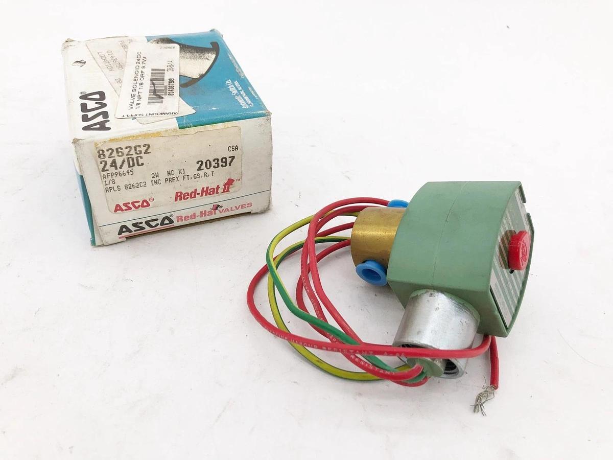 New Asco 8262G2 24VDC Solenoid Valve 1/2" NPT 2-Way NC