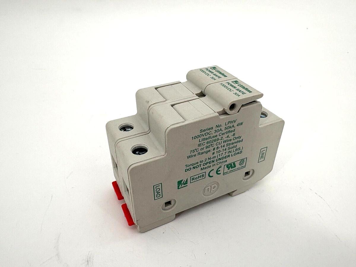 New Littelfuse LPHV002 Powr-Safe 2-Pole Fuse Holder 30A 1000VDC Max