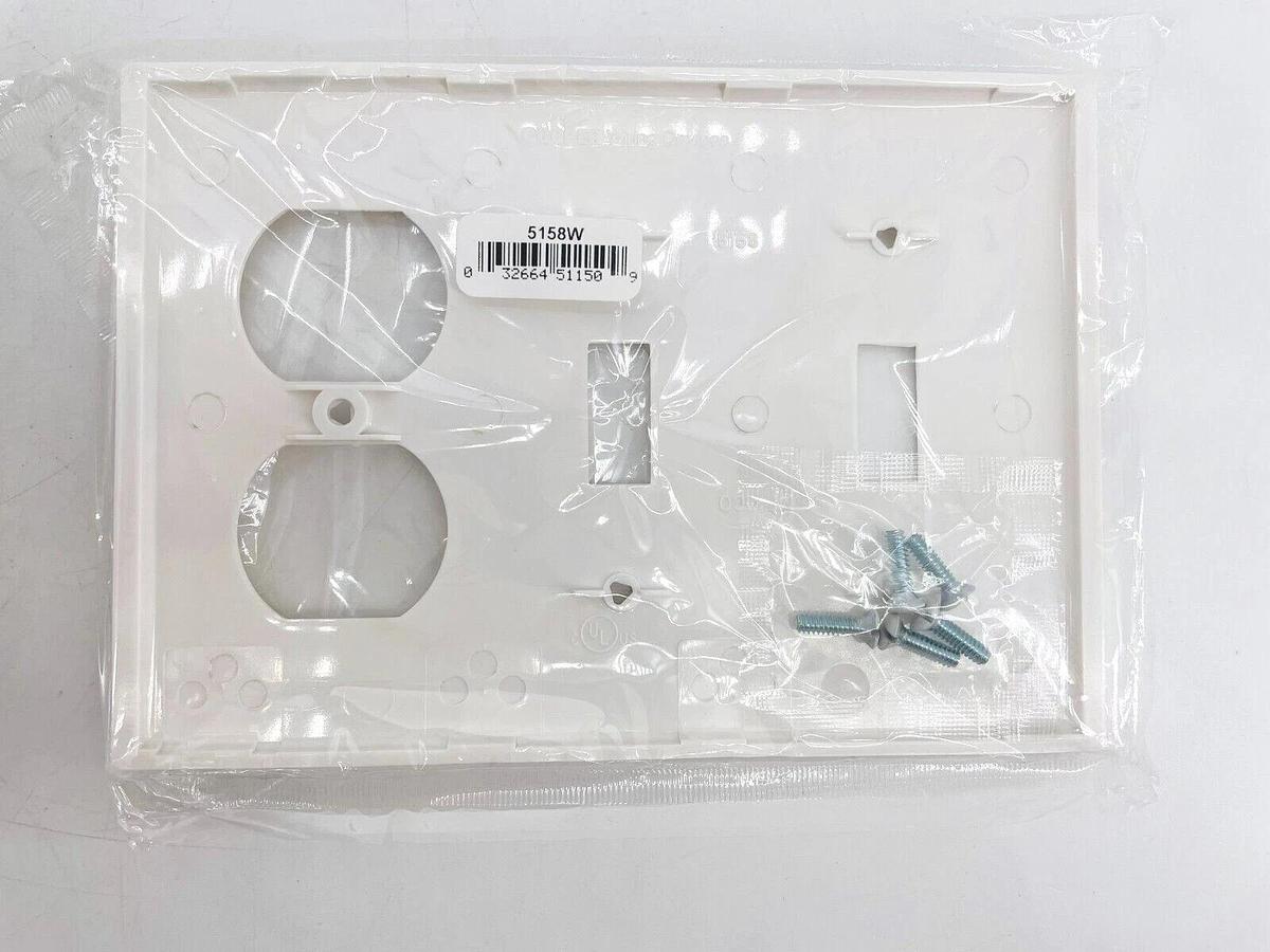 Used Lot of 10 Cooper 5158W Wall Plate Combination Toggle Duplex White New Surplus
