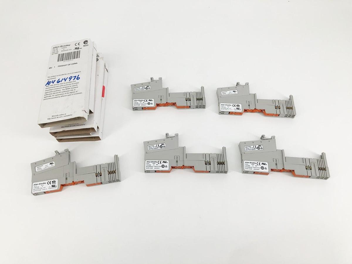 Lot of 5 New Allen Bradley 1734-TB Ser. A I/O Module Terminal Base