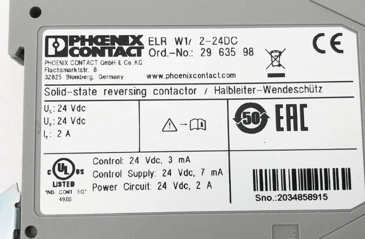 New Phoenix Contact ELR W1/ 2-24DC Reversing Load Relay 2963598