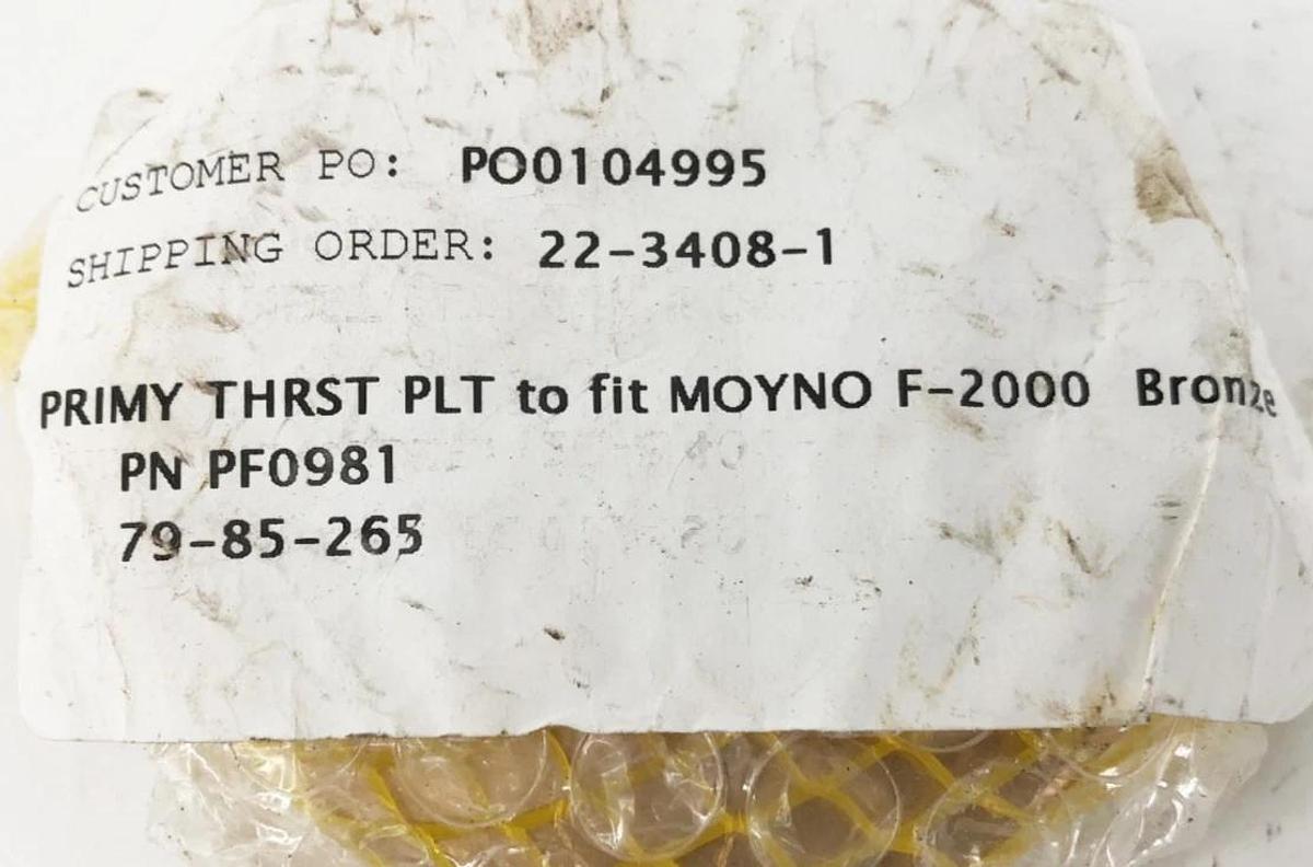 New PF0981 Primary Thrust Plate for Moyno F-2000 Bronze - No Box