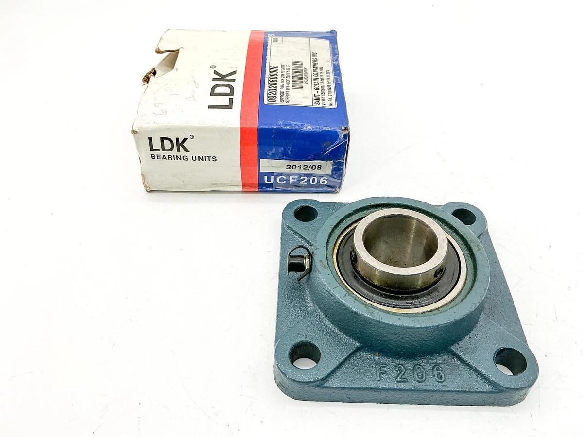 New LDK F206 4 Bolt Flange Bearing UCF206