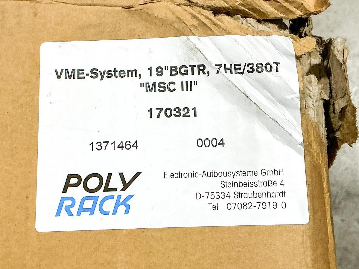 New Poly Rack 170321 VME-System 19 BGTR 7HE/380T MSC III Chassis 21 Slot 1371464