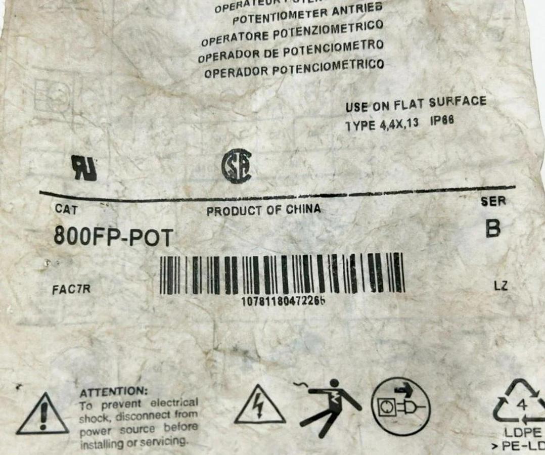 New Allen Bradley 800FP-POT Potentiometer Operator