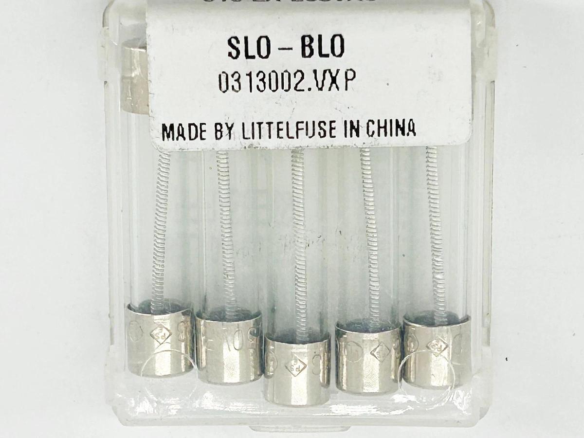 New Lot of 10 Littelfuse SLO-BLO Glass Fuse 2A 250V