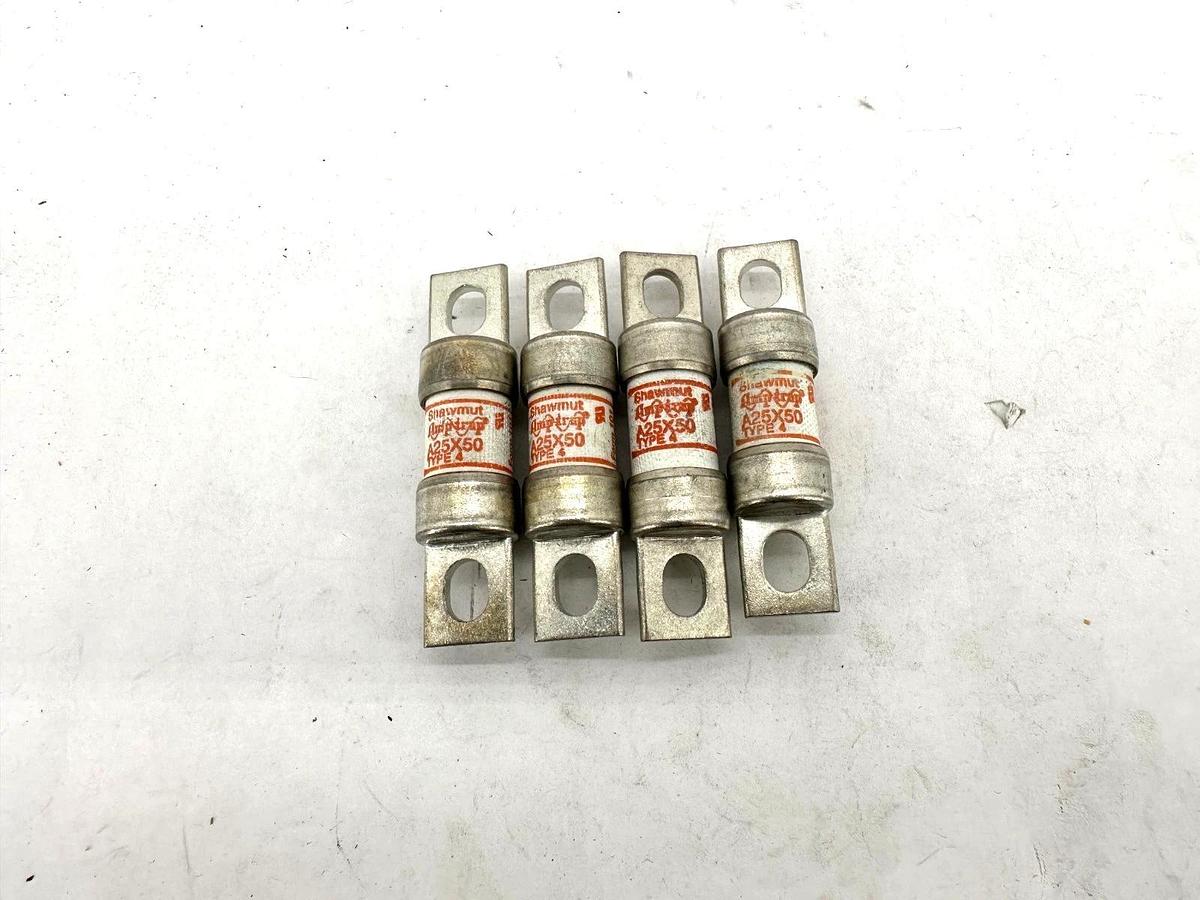 Lot of 4 New Shawmut A25X50 Amtrap Fuse Type 4 50A 250V