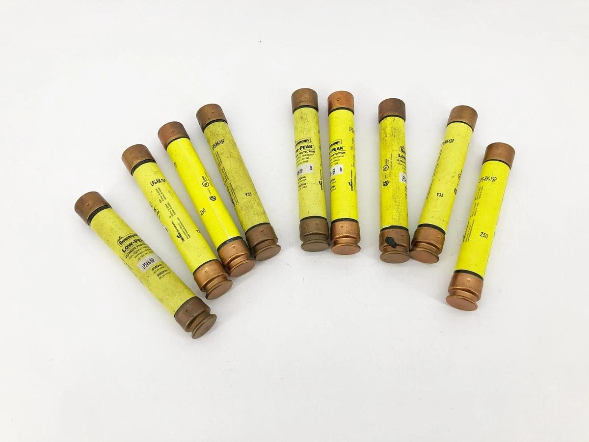 Lot of 9 New Bussmann LPS-RK-1SP Time Delay Fuses 600V 1A