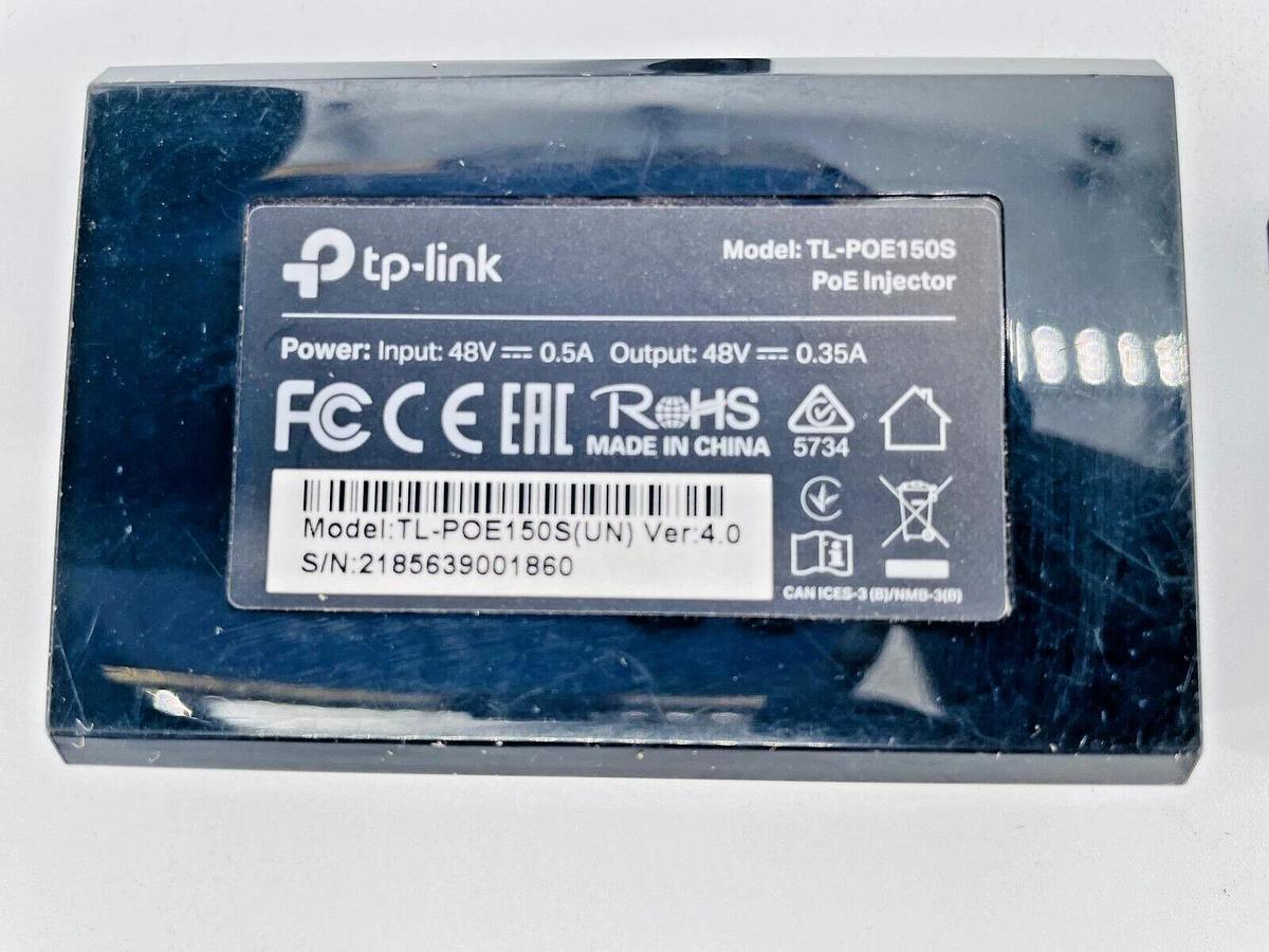 Used Lot of 2 TP-Link TL-POE150S PoE Injector 48V