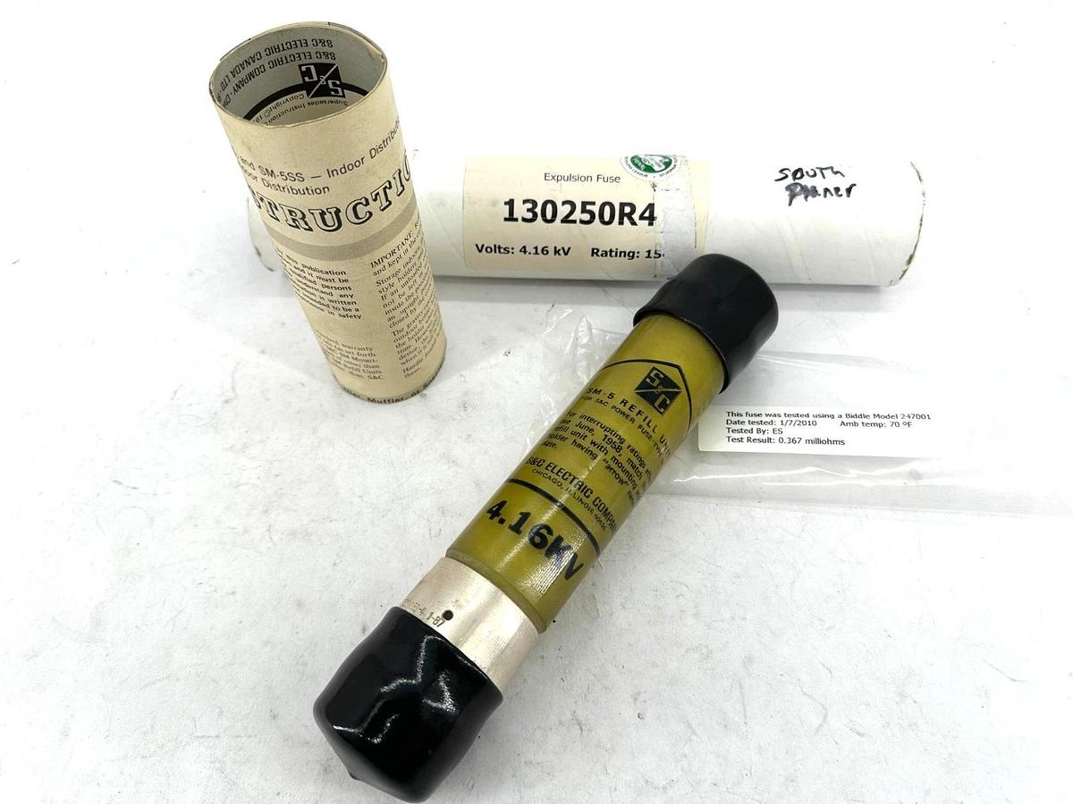 New S&C Electric 130250R4 SM-5 Fuse Refill Unit 4.16KV AMP 150E