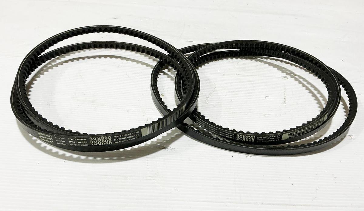 New lot of 2 Continental 3VX800 Cogged Belt 80" Length 3/8" Width - No Box