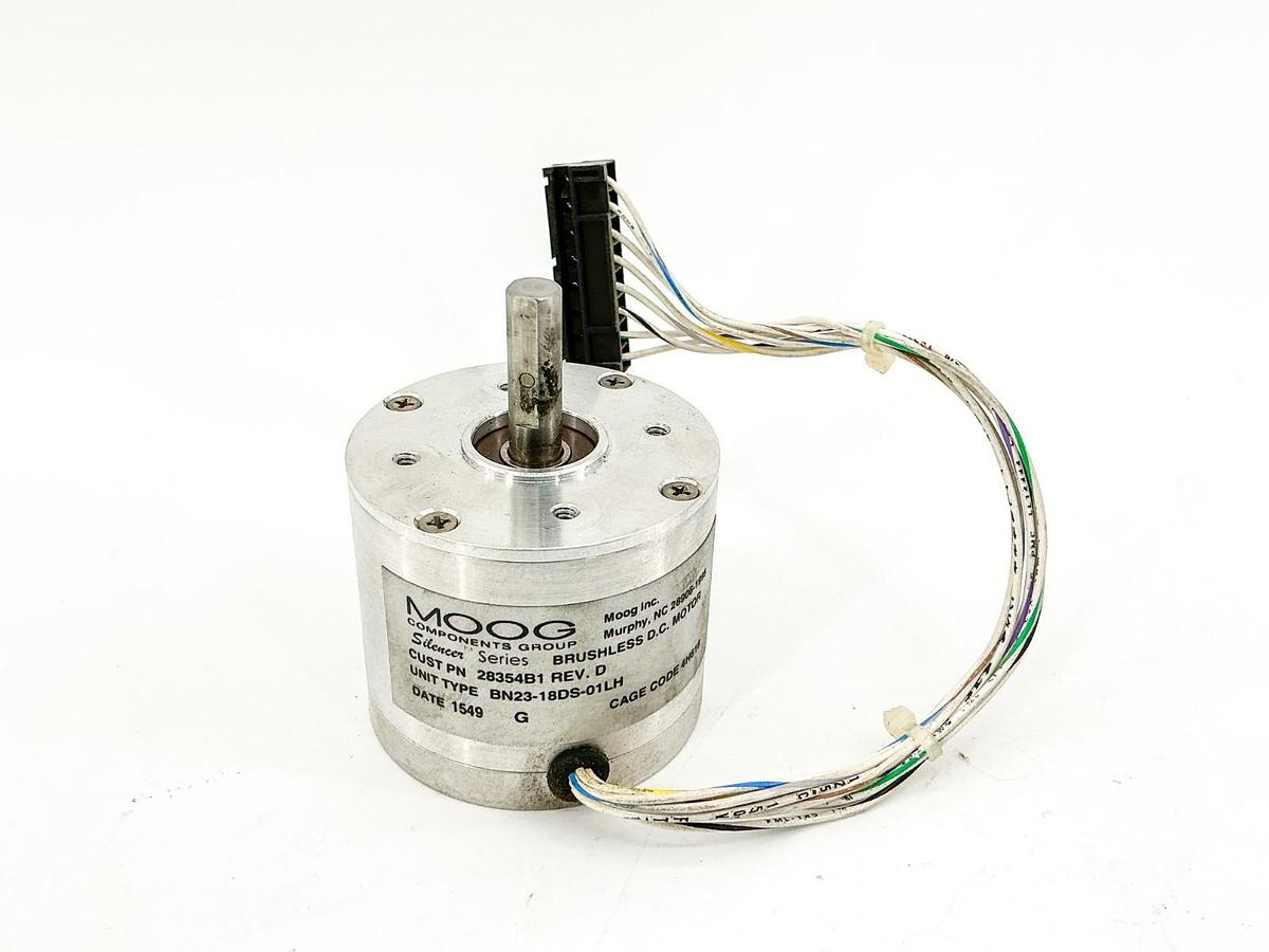Used Moog INC 28354B1 Brushless DC Motor 24V MOD CE BN23-18DS-01LH
