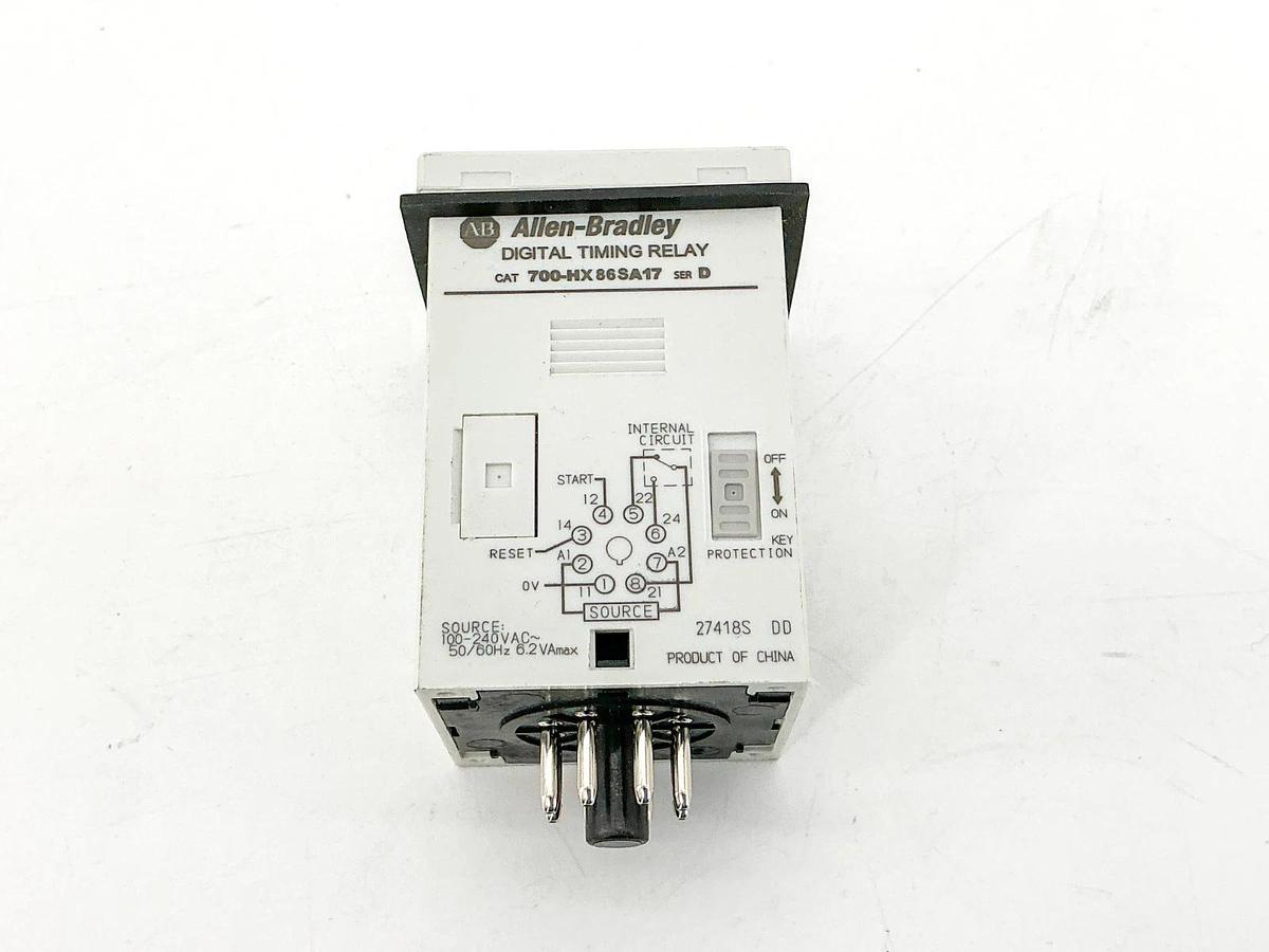 New Allen Bradley 700-HX86SA17 Digital Timing Relay 100-240VAC Ser.D - No Box