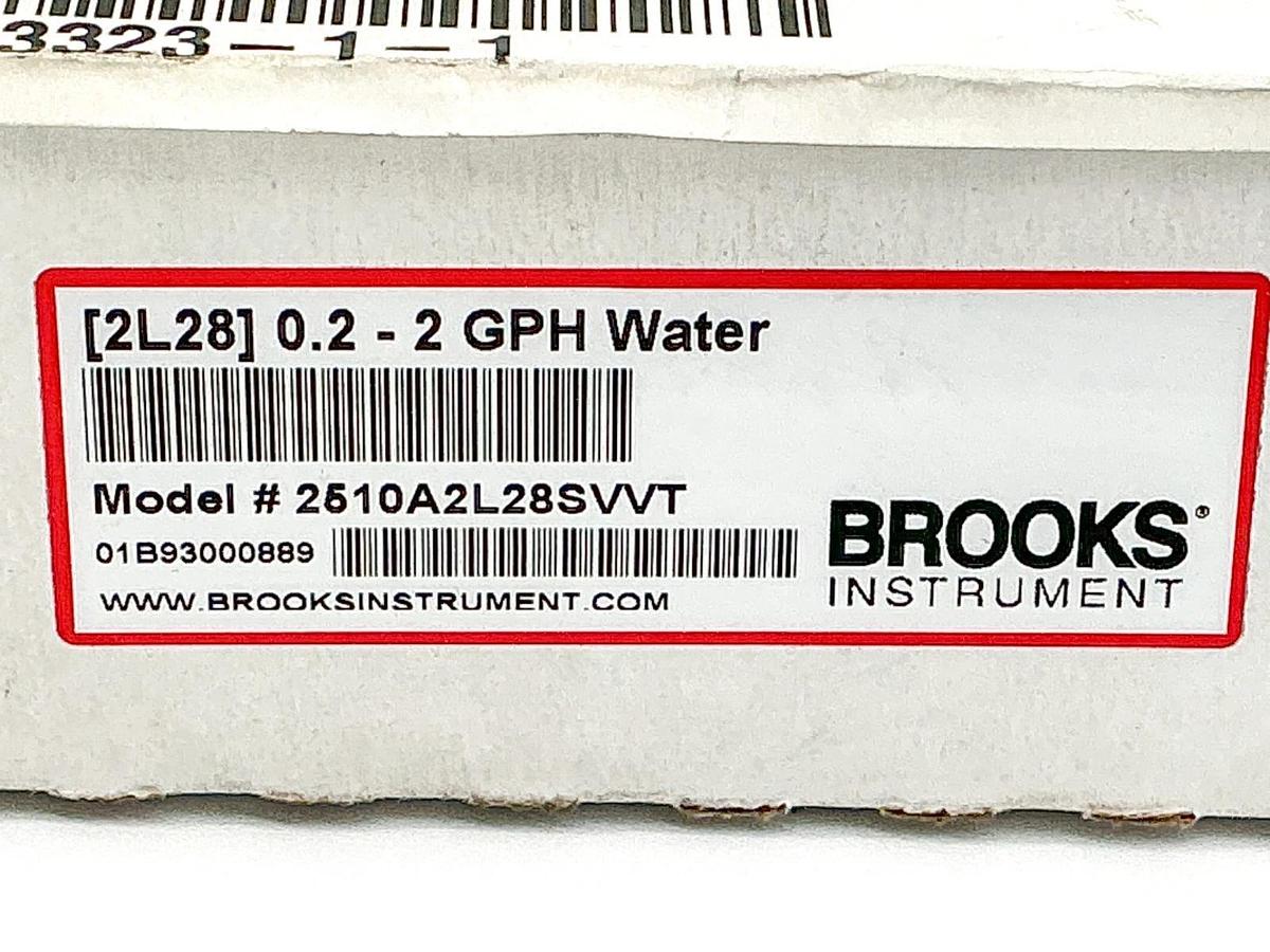 New Brooks Key Instruments 2510A2L28SVVT Flowmeter 0.2-2GPH Water 100PSIG 2L28
