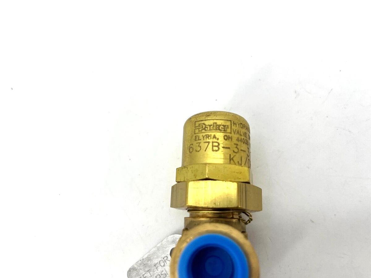 New Parker 637B-3-3/8-2 Brass Relief Valve 90PSI Set Pressure