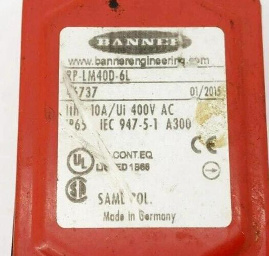 Used Banner Engineering RP-LM40D-6L Cable Switch 10A 400VAC 46737