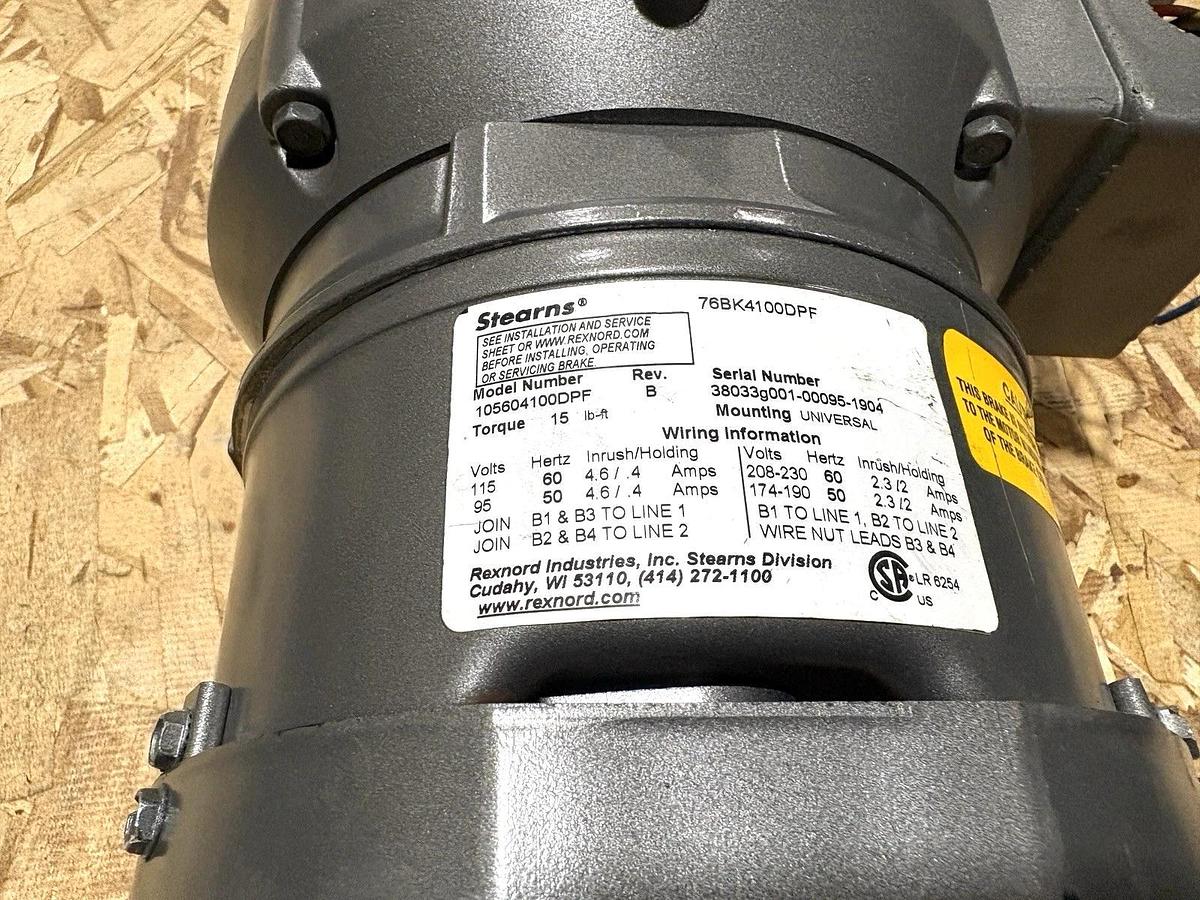 Used Baldor VBM3611T 3HP TEFC Brakemotor 208-230/460V 1800RPM 182TC Frame