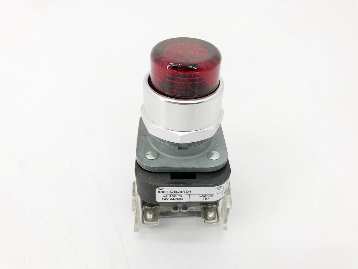 New Allen-Bradley 800T-QB24RD1 Ser. T Illuminated Pushbutton Red 24VAC/DC