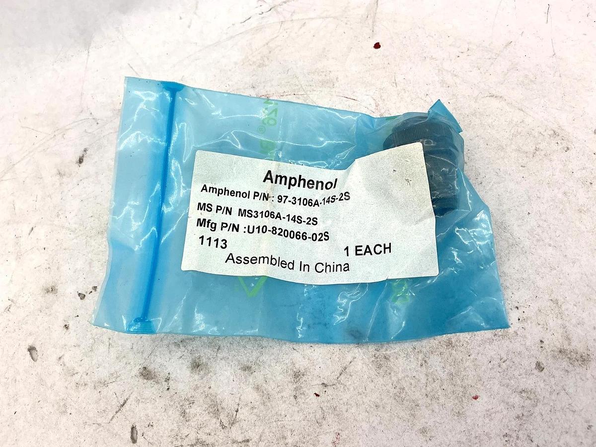 New Amphenol 97-3106A-14S-2S Circular Connector Plug 4-Pin U10-820066-02S