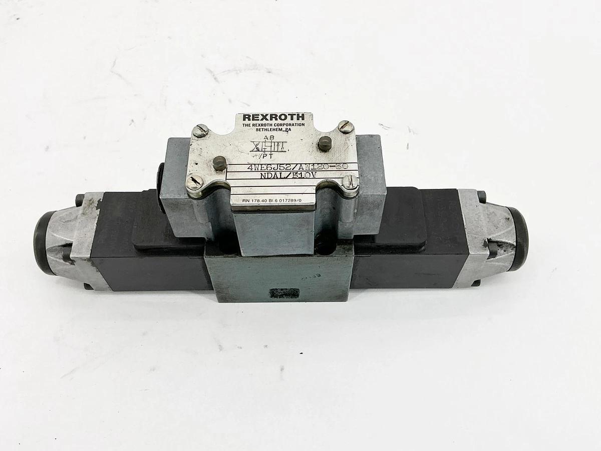 Used Rexroth 4WE6J52/AW120-60-NDAL/B10V Control Valve 120V 46VA 60Hz