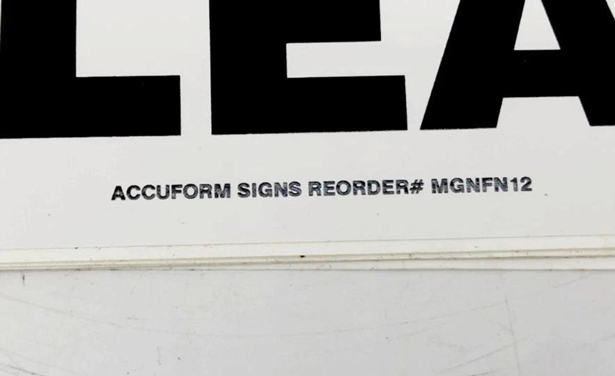 Lot of 5 New Accuform MGNFN12 Notice Keep This Area Clear 10" x 14" Adhesive