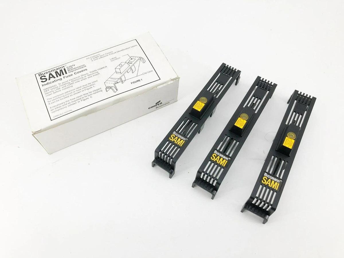 Lot of 3 New Bussmann SAMI-5I Indicating Fuse Covers 600V 35-60 H