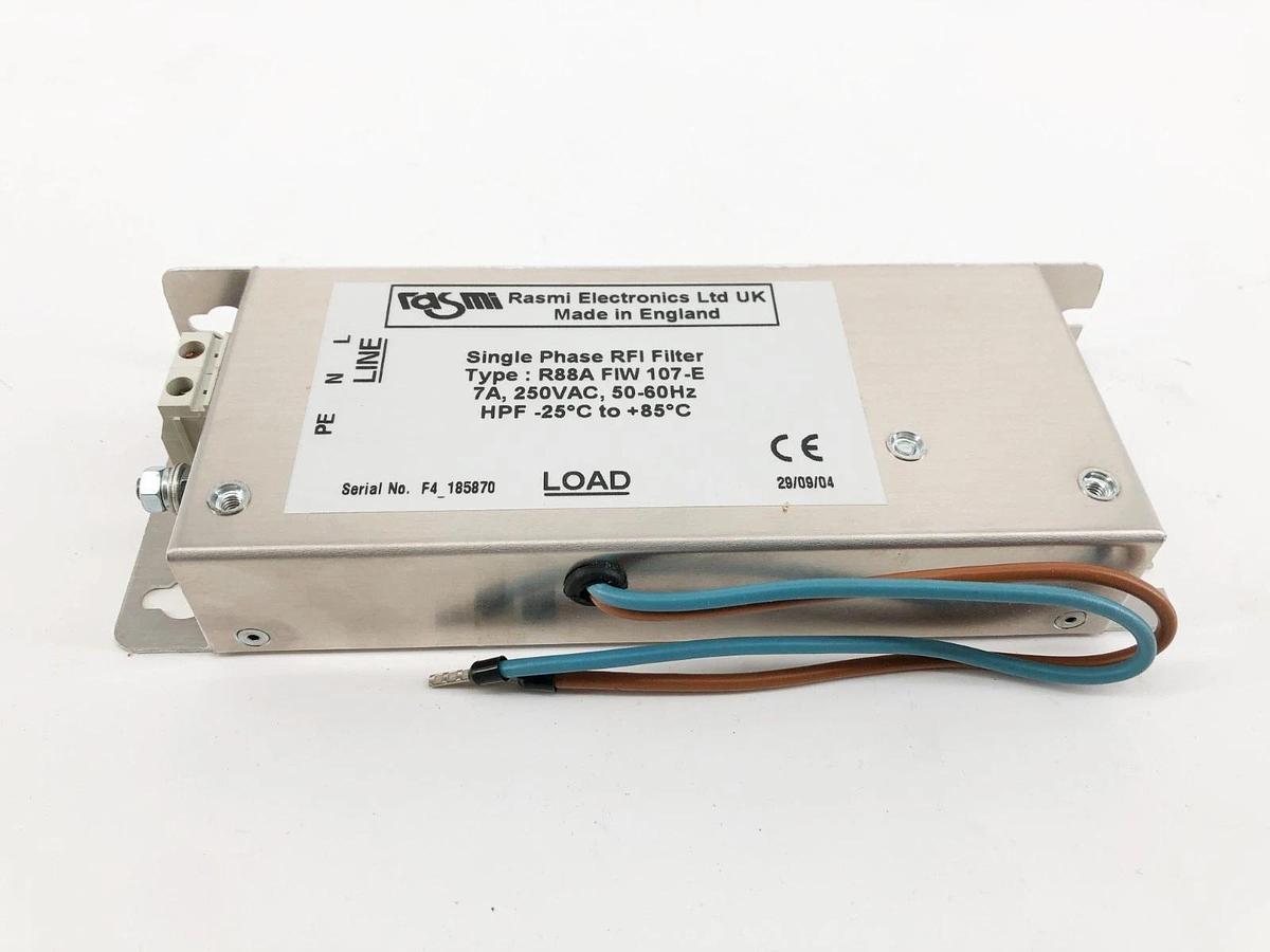 New Rasmi Electronics R88A-FIW-107-E Single Phase RFI Filter 7A 250VAC
