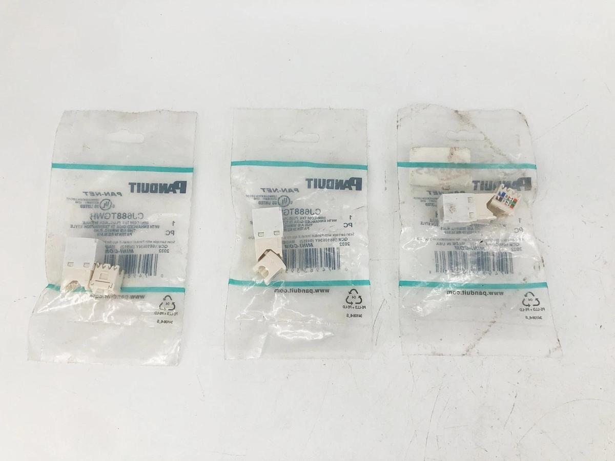 Lot of 3 New Panduit CJ688TGWH Mini-Com TX6 Plus Jack Modules