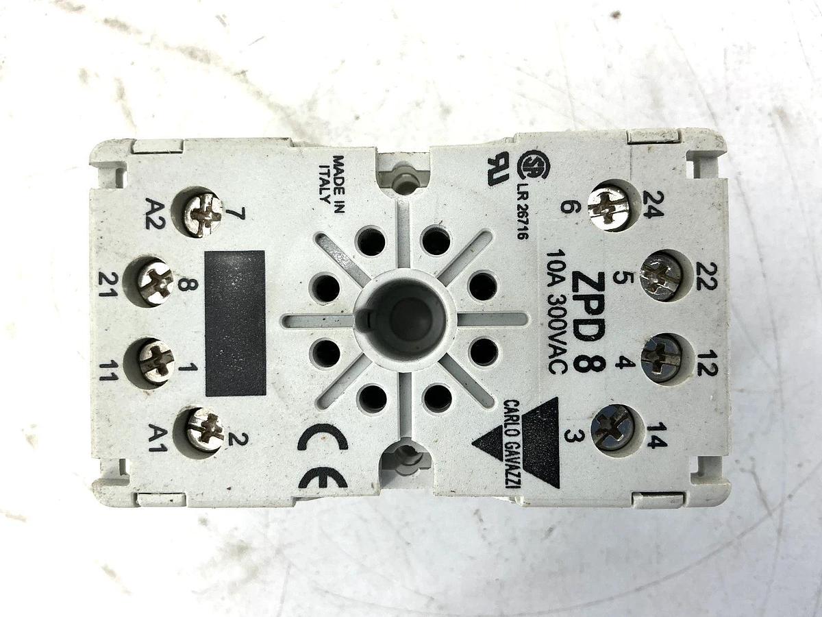 Used Lot of 3 Carlo Gavazzi ZPD-8 Relay Socket 8-Pin 10A 300VAC ZPD8