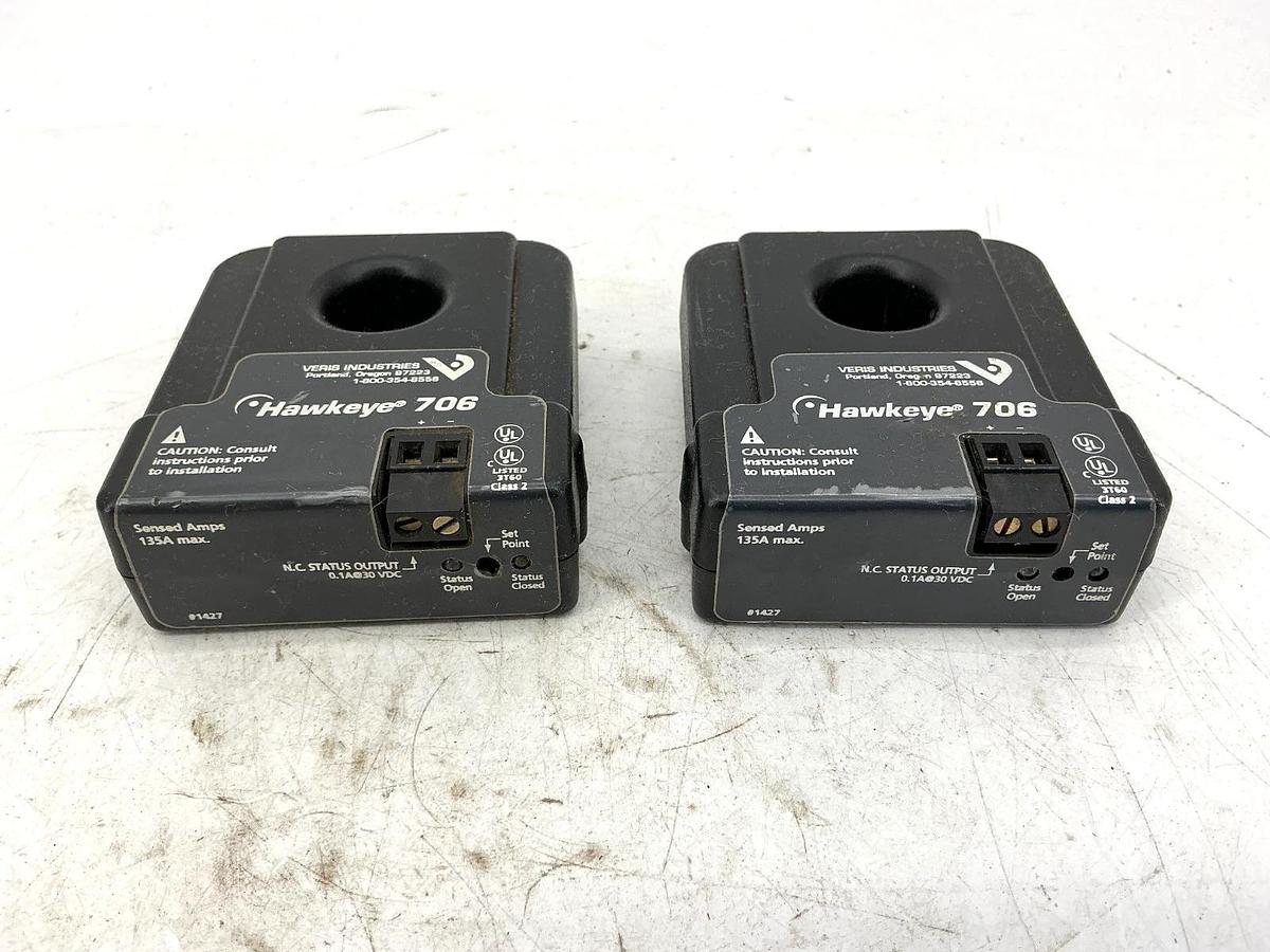 Lot of 2 New Veris Industries Hawkeye 706 Current Sensor Range 1-136A H-706