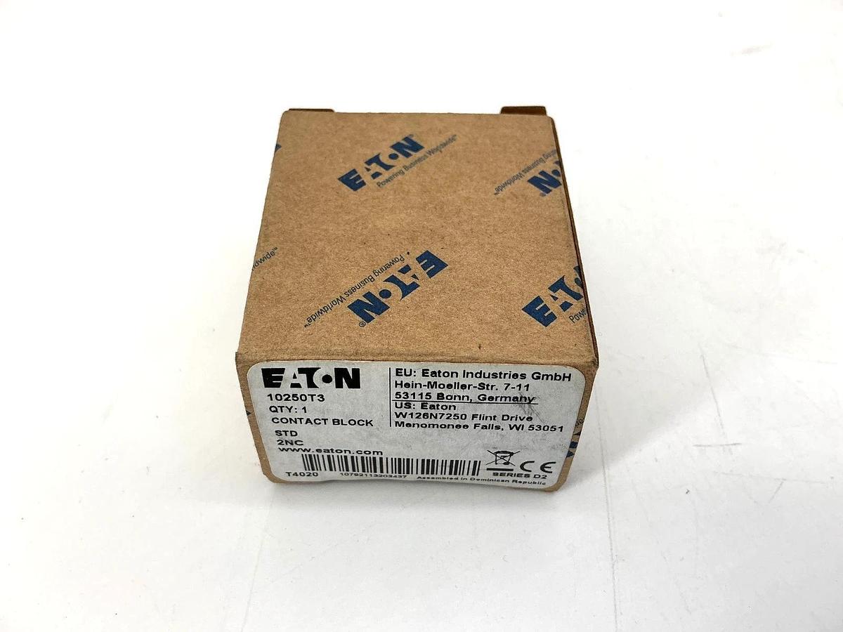 Lot of 2 New Eaton 10250T3 Ser D2 Contact Block 2NC 10A 600V