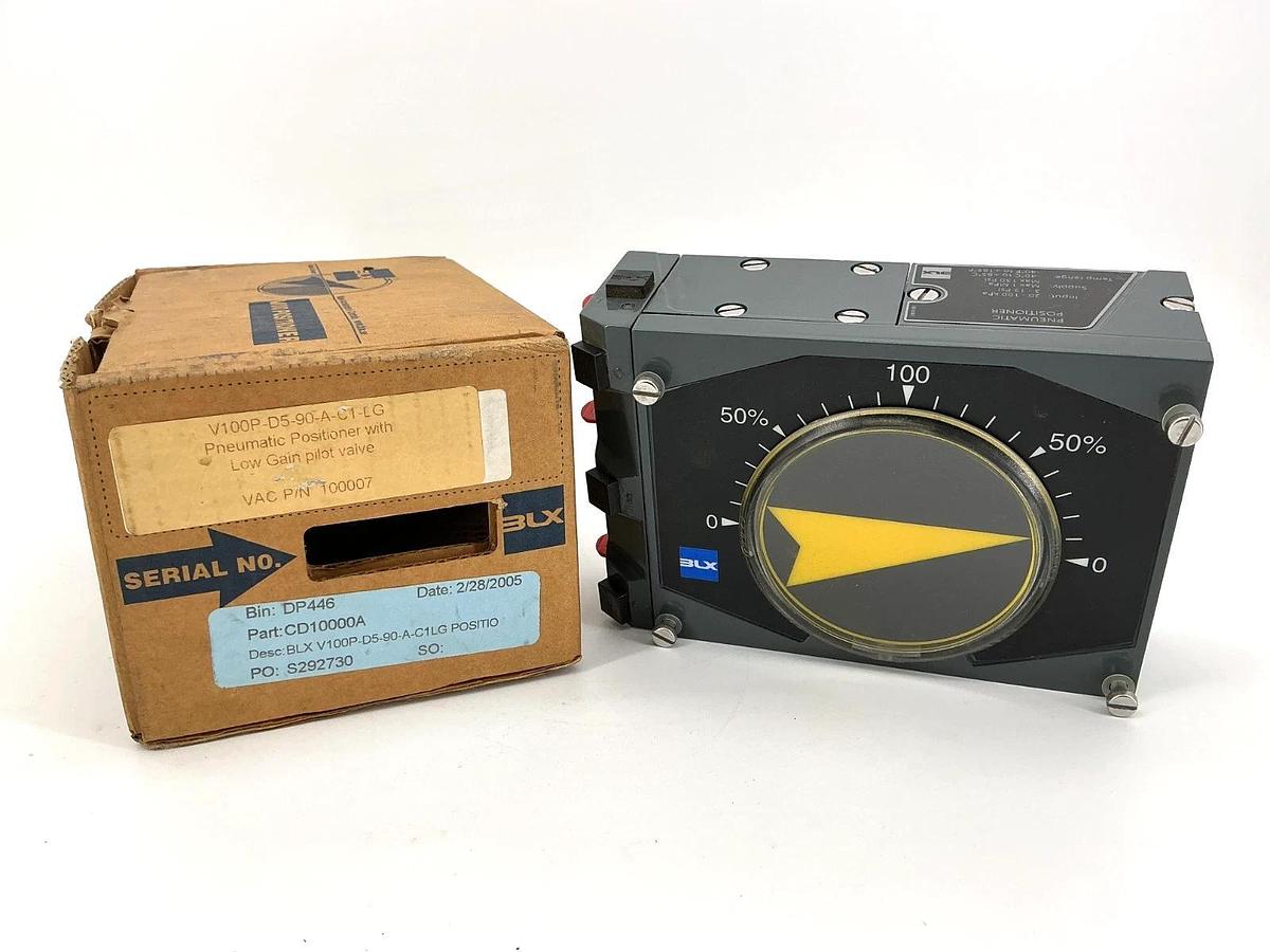New BLX V100P-D5-90-A-C1-LG Pneumatic Positioner w/ Low Gain Pilot Valve 3-15PSI