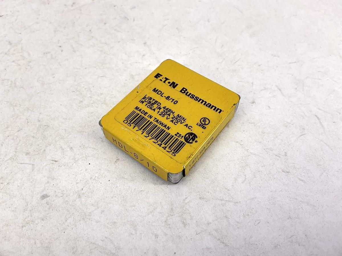 Lot of 10 New Bussmann MDL-8/10 Glass Fuse 8/10A 250V