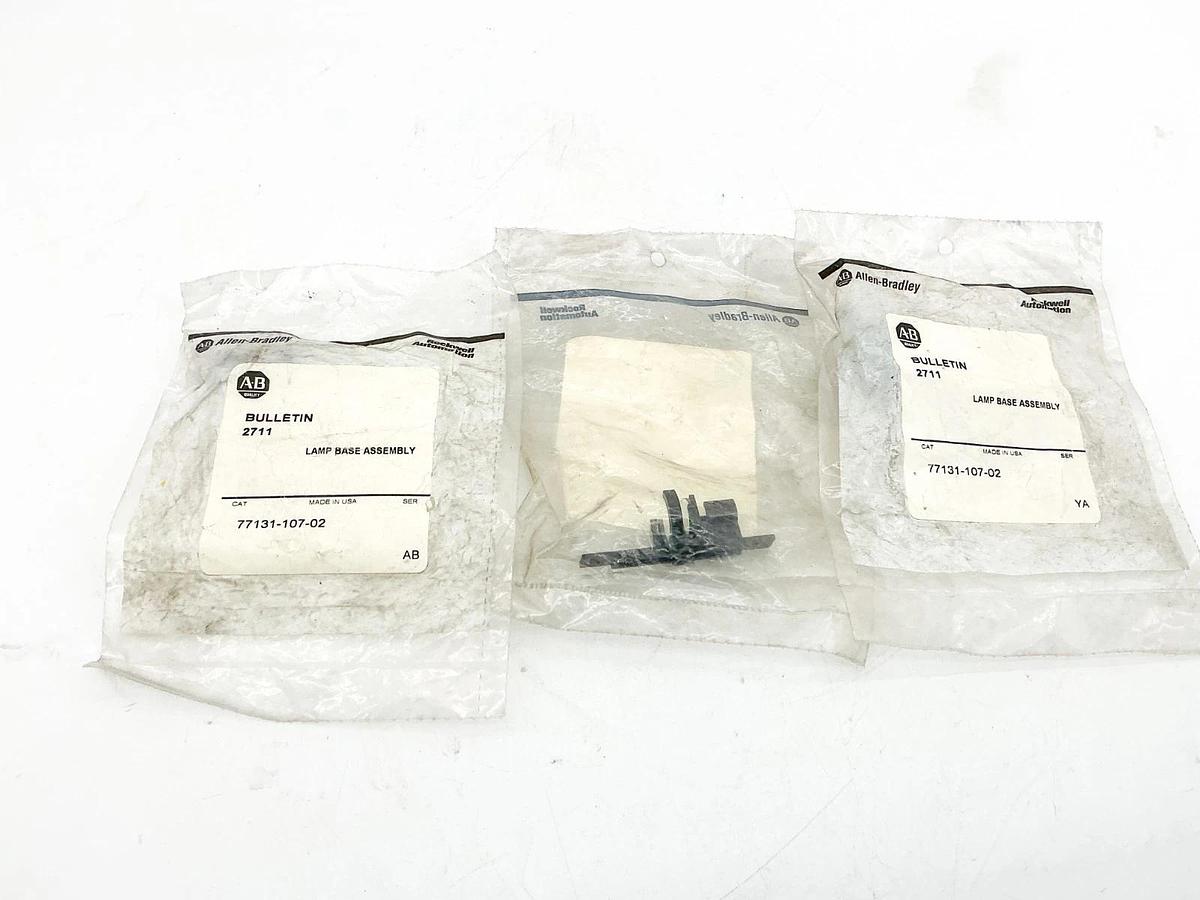 New Lot of 3 Allen Bradley 77131-107-02 Lamp Base Assembly
